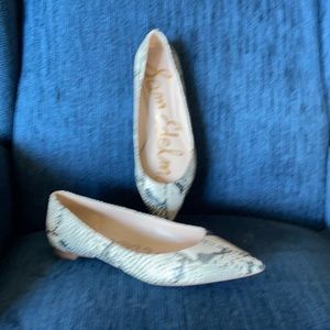 Sam Edelman pointed toe snake print flats